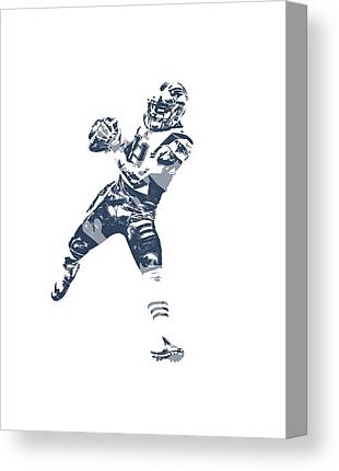 1 Julian Edelman New England Patriots Pixel Art 11 Joe Hamilton Canvas Print