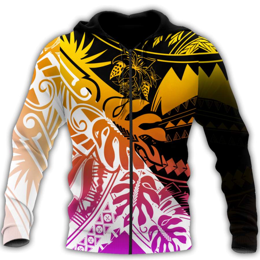 Amazing Polynesian Frangipani Unisex Deluxe Hoodie ML