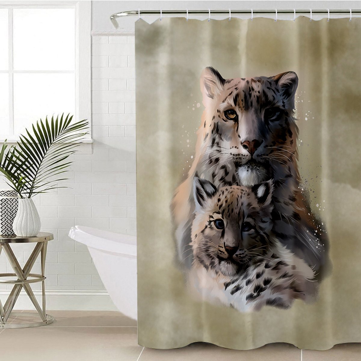 3D Leopards Swyl1192 Shower Curtain