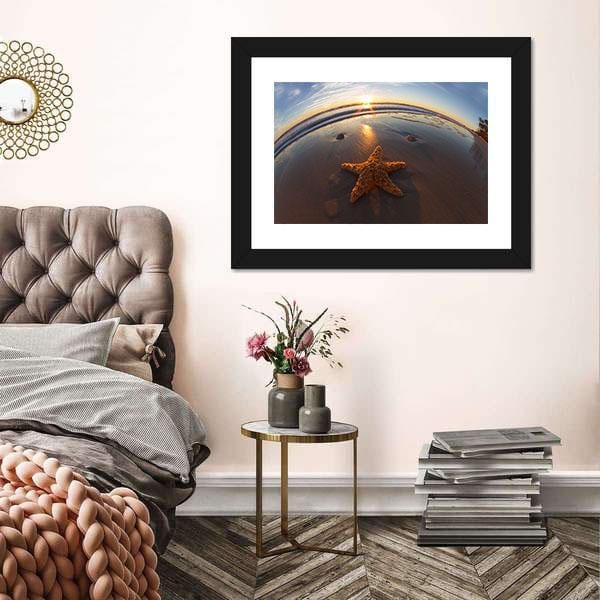 Beach Canvas Painting Starfish On Beach Canvas Print Wall Art Home Decor