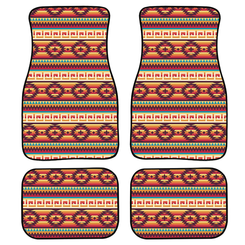 Native Inspired Pattern Print Front And Back Car Floor Mats, Front Car Mat