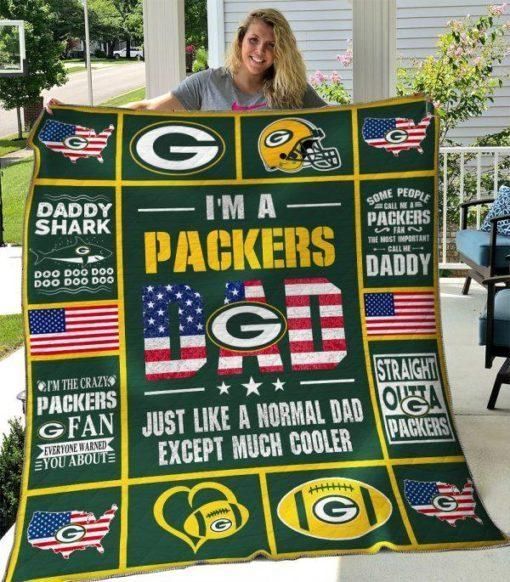 Green Bay Packers Super Bowl Champion Im A Packers For Fans Cotton Fabric Ds0 07402 Fleece Quilt Blanket Personalized Home Decor