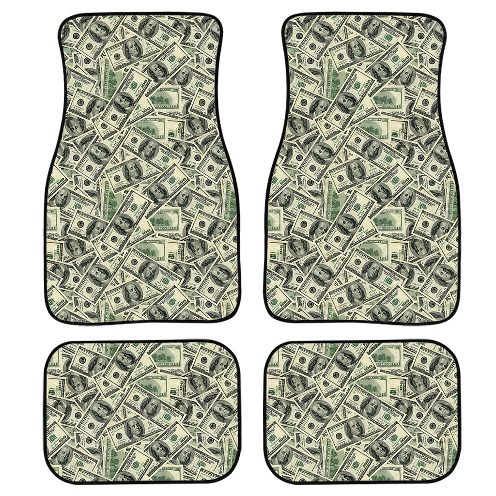 Us Dollar Print Front And Back Car Floor Mats, Front Car Mat