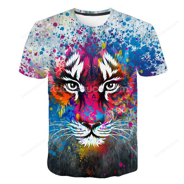 2020 Casual Hip-Hop 3D Printing Animal/Anime Sleeve Round Neck T-Shirt 3D Pattern Hip-Hop Personality T-Shirt For Men And Women