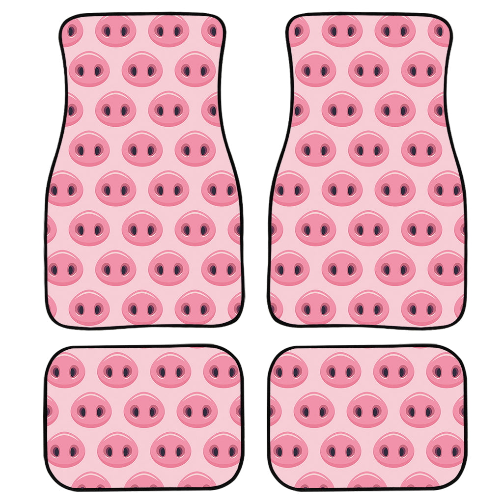 Pink Pig Nose Pattern Print Front And Back Car Floor Mats, Front Car Mat