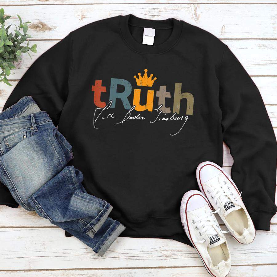 Womens Ruth Bader Ginsburg Truth Crown V Neck  Sweatshirt