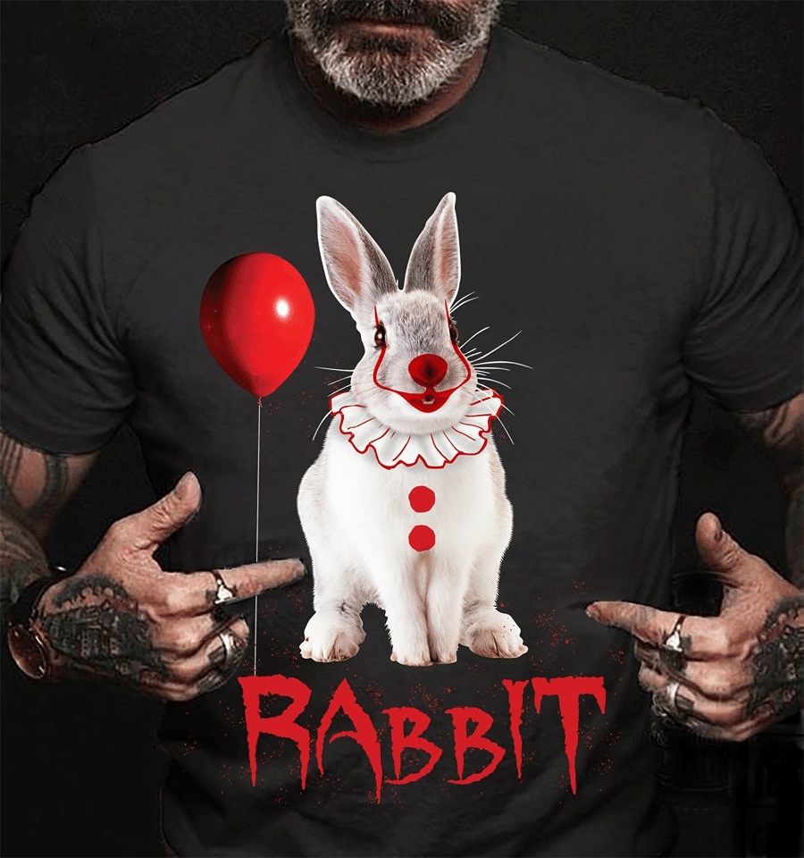 Rabbit Pennywise Halloween T Shirt Hoodie Sweater  Size S-5Xl