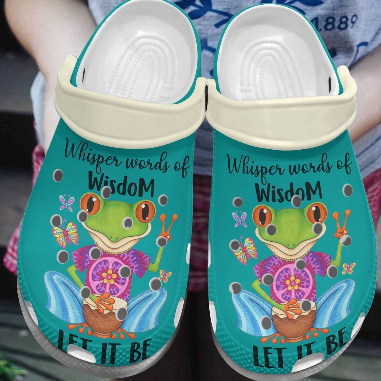 Frog Personalized Clog, Custom Name, Text, Color, Number Fashion Style For Women, Men, Kid, Print 3D Let It Be