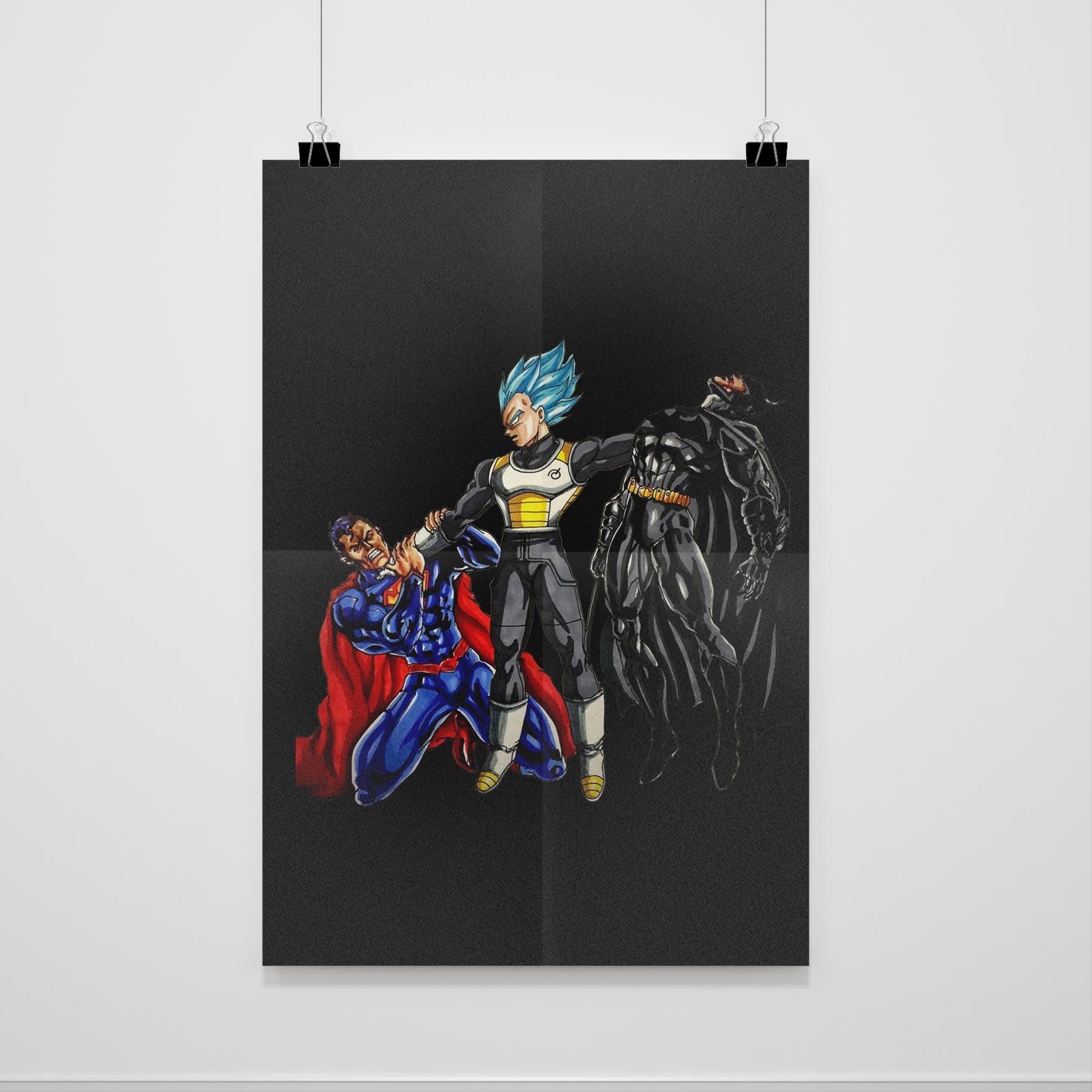 Vegeta Beat Batman Poster