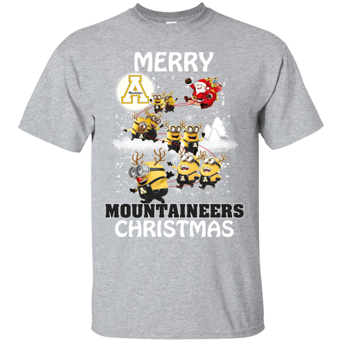 Check out this awesome Appalachian State Mountaineers Ugly Christmas Sweaters Minions Santa Claus Merry Christmas Ultra Cotton T-Shirt