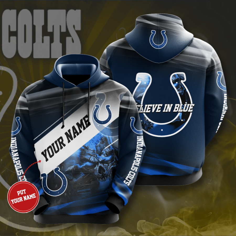 Personalized Indianapolis Colts No843 Custom Hoodie 3D Hoodie 3D Pullover Zip Hoodie 3D