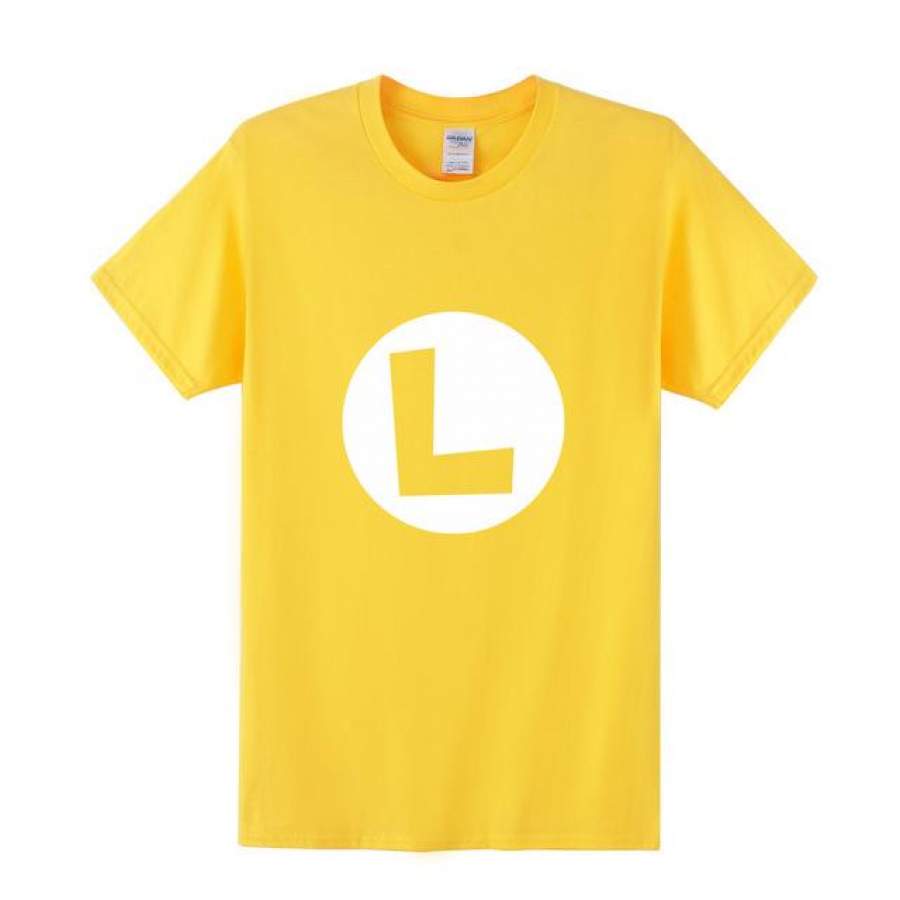 Mens T Shirt Cartoon Men Tee Shirt Short Sleeve Cotton Mario Brothers Men Clothing Tops