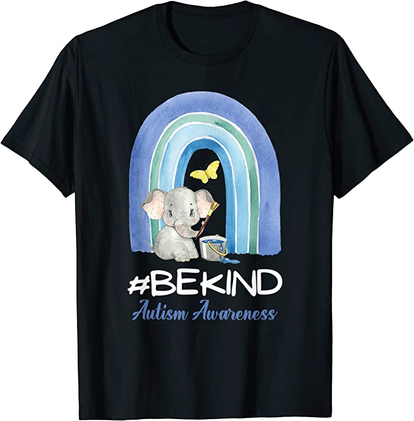 Be kind baby Elephant Mom autism Child Autism Awareness T-Shirt