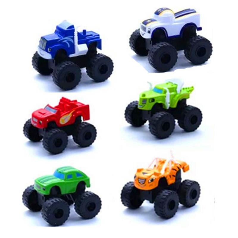 6pcs/Set Blaze Machines Car Toys Russian Miracle Crusher Truck Vehicles Figure Blazed the monster Toy for Children Gifts Kid Toy alx