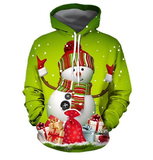 2022 Stylish Unisex Men Women Santa Claus Christmas Novelty Ugly CHRISTMAS Snowman 3D Sweater hooded sweater Warm Sweater alx