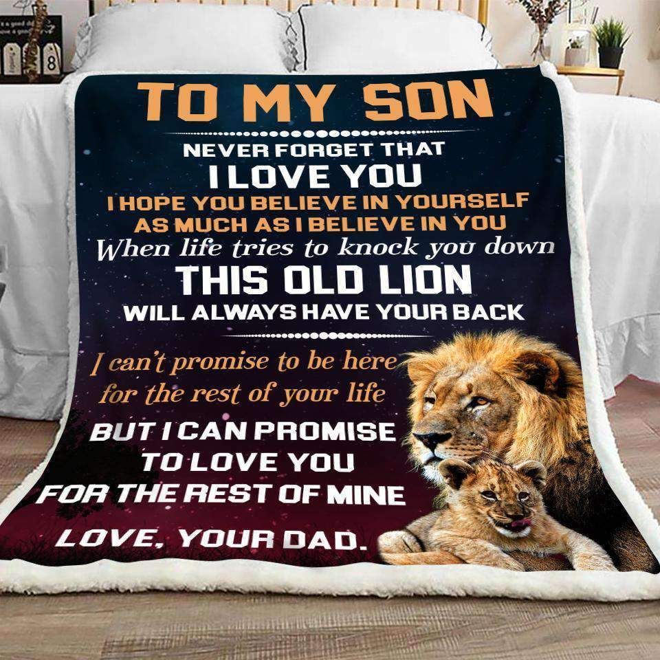 To My Son This Old Lion GS-CL-LD1111 Sherpa Fleece Blanket