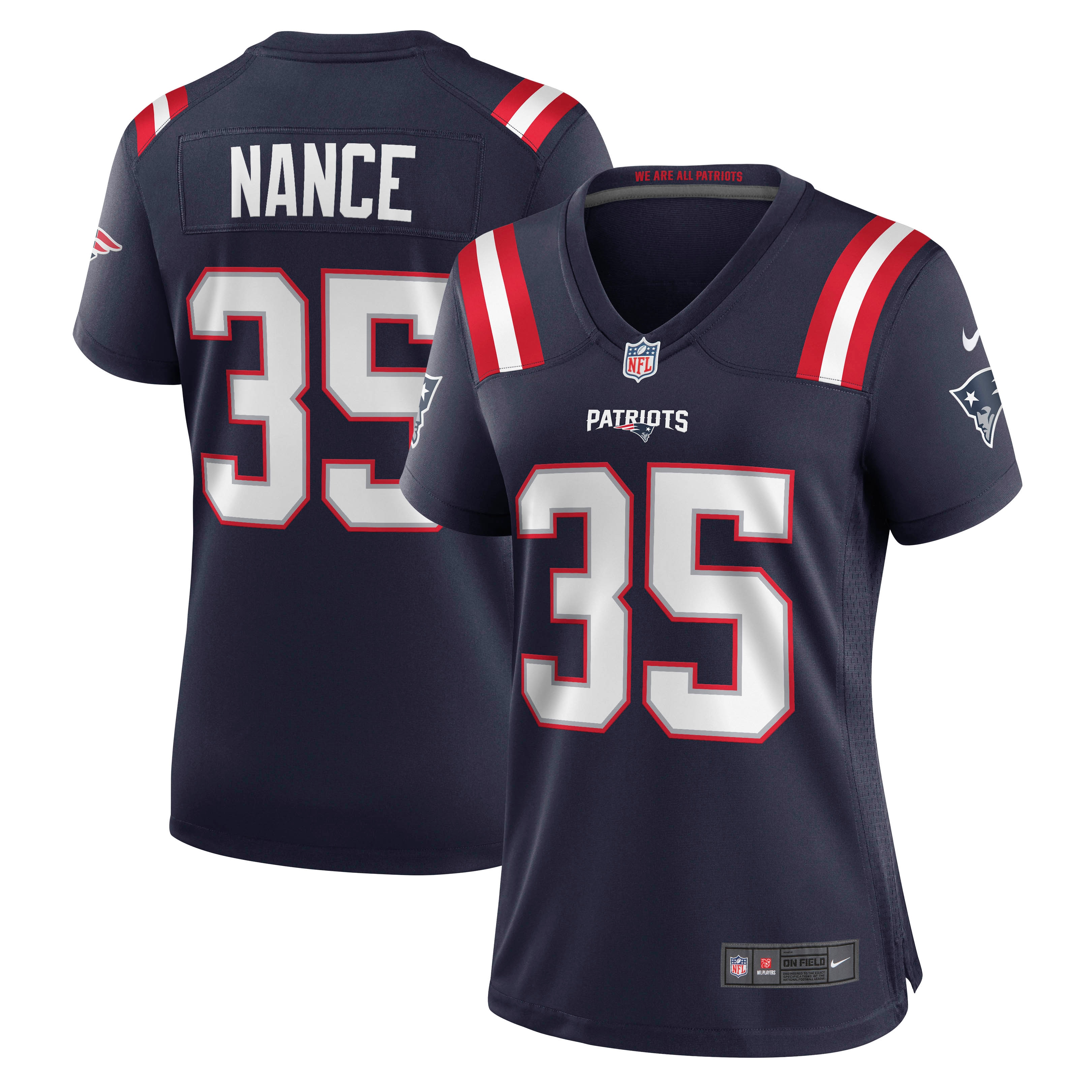 Women’s New England Patriots Jim Nance Navy Retired Player Jersey