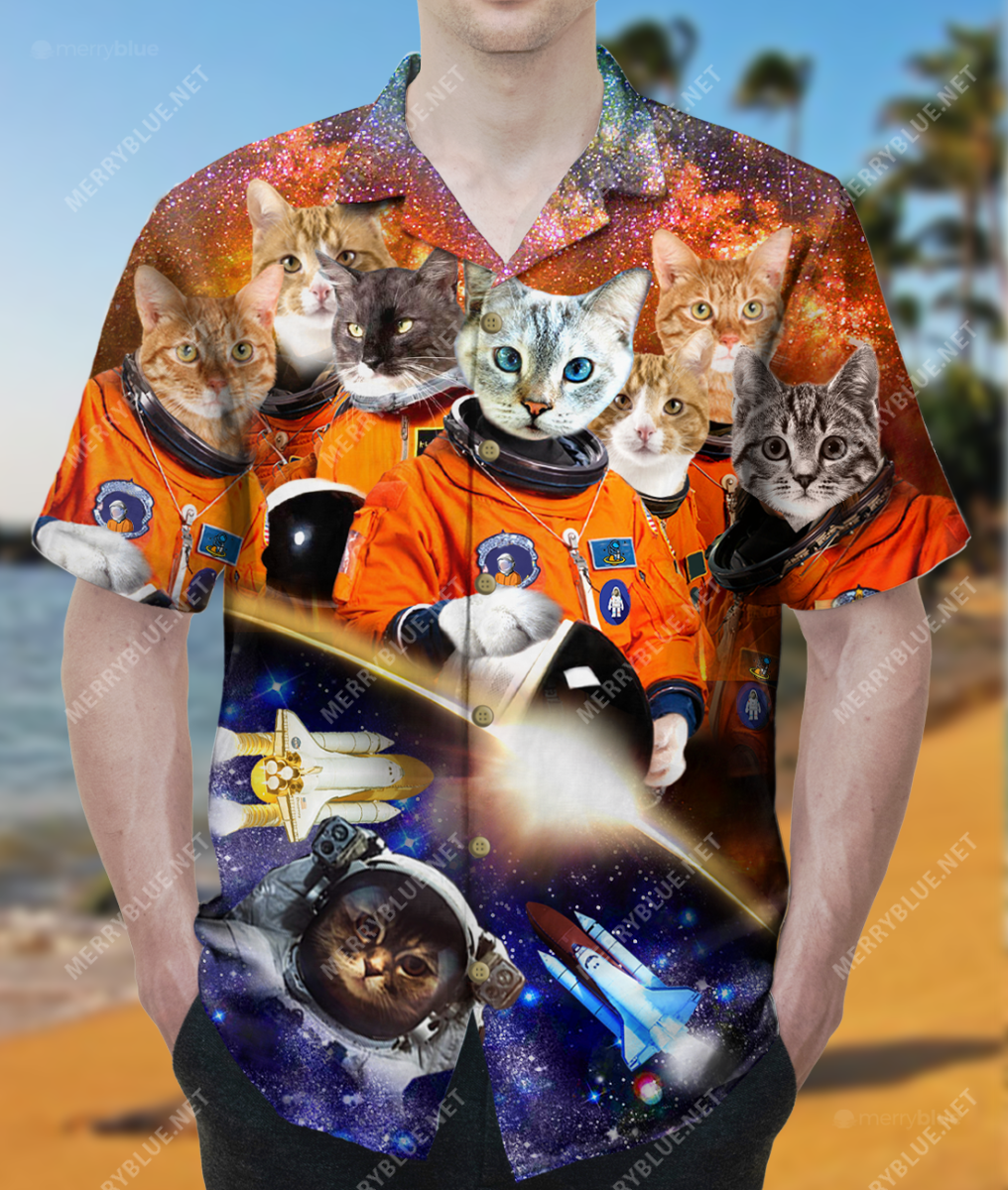 Stars Are There Waiting Be Reached Cats Space Unisex Hawaii Shirt Ha42084