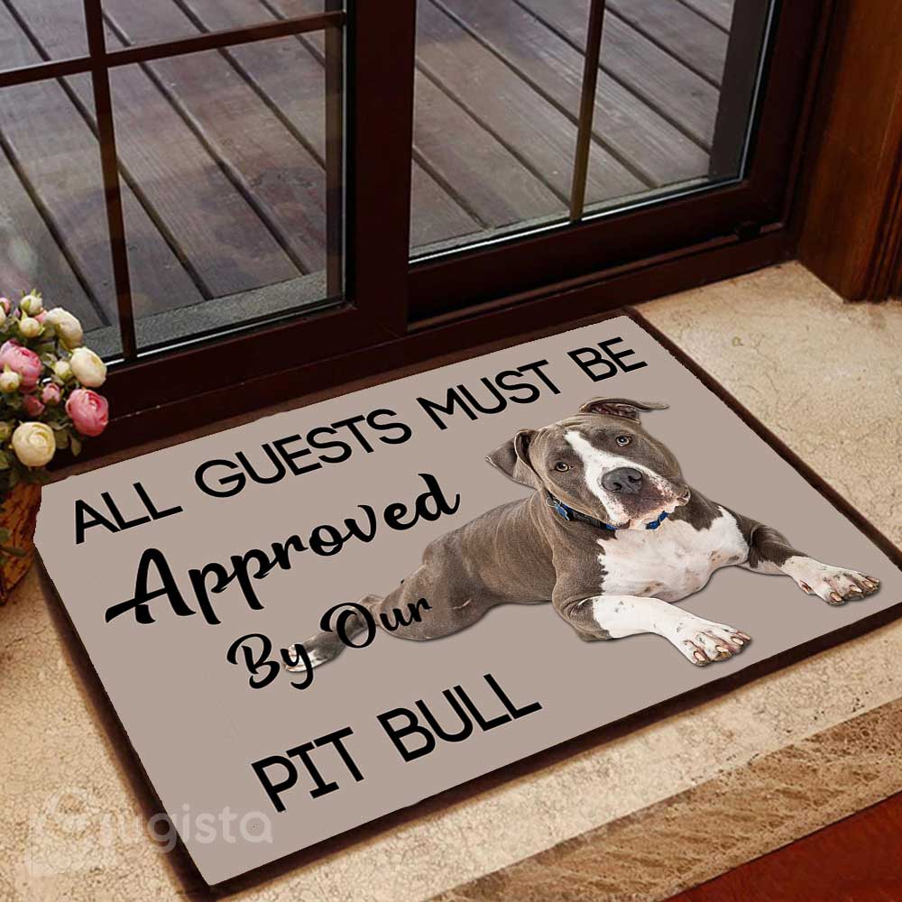 Pit Bull Lying Down 01 All Over Printing Doormat Pre2387