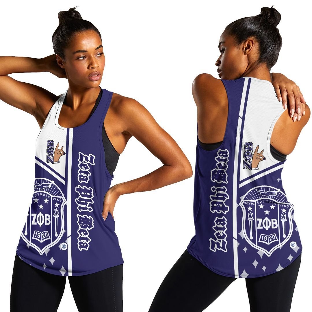 Wonderprint Tank Top Zeta Phi Beta Hand Sign Racerback Tank