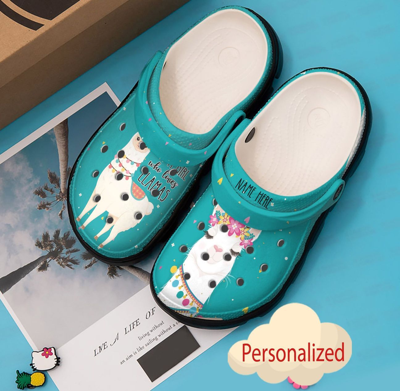 Llamas Personalized Clog, Custom Name, Text, Color, Number Fashion Style For Women, Men, Kid, Print 3D Just A Girl Who Loves Llamas