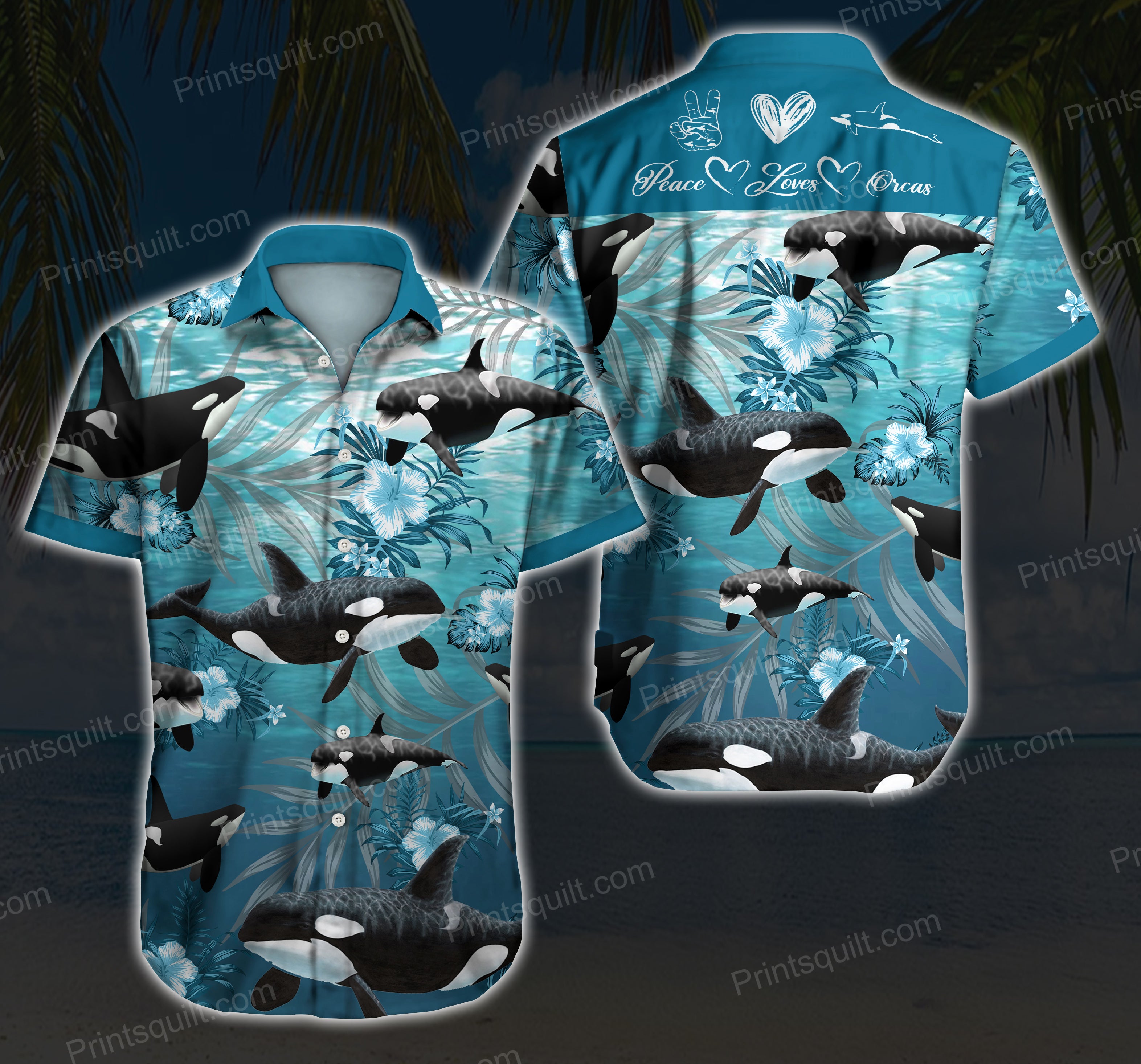 Killer Whale Hawaiian Shirt 3D