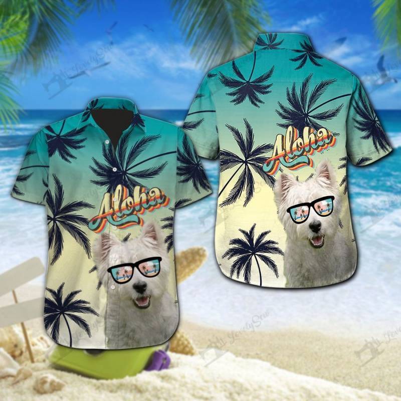 West Highland White Terrier Aloha Hawaii Shirt Ha9306