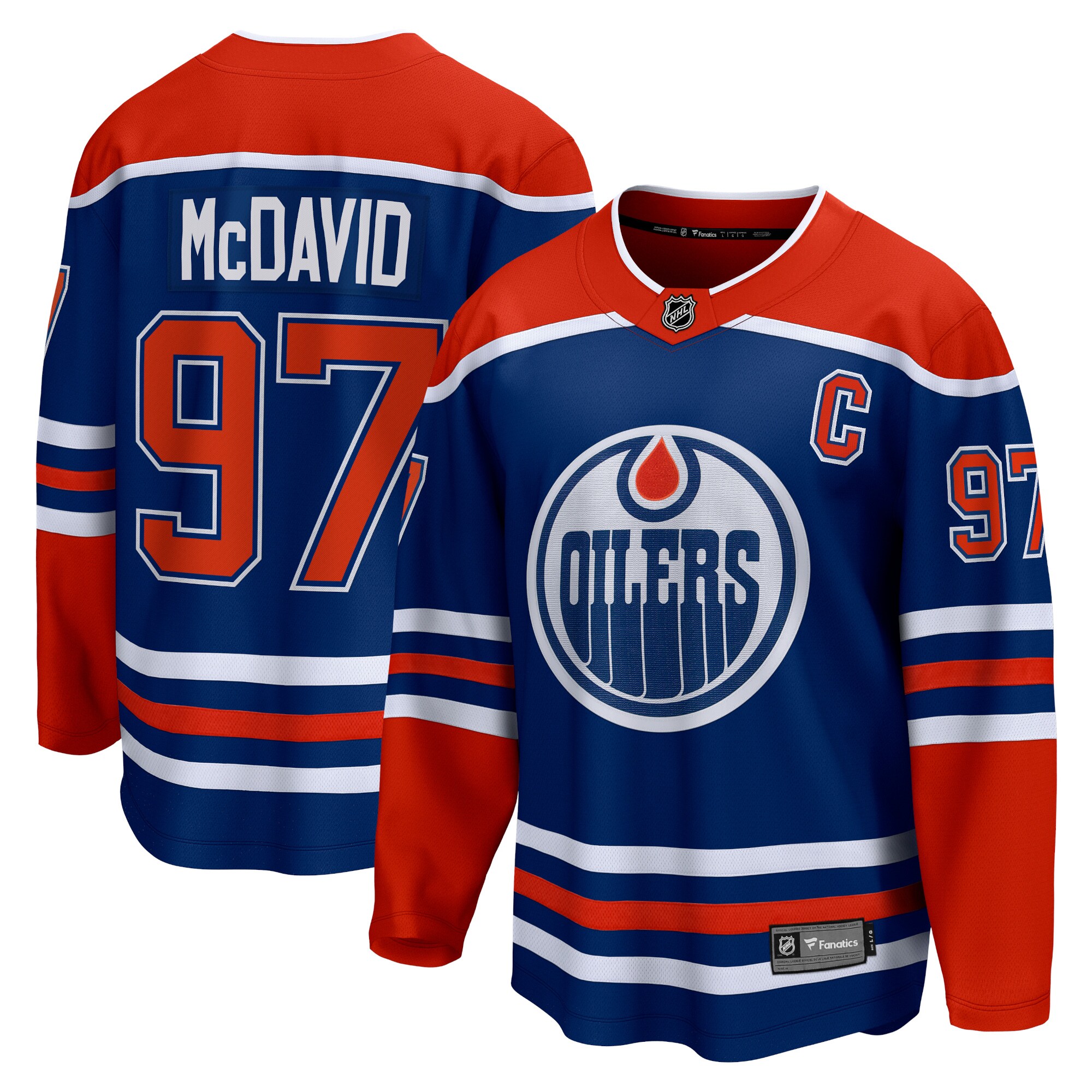 Men's Edmonton Oilers Connor McDavid Royal Home Premier Breakaway Player Jersey