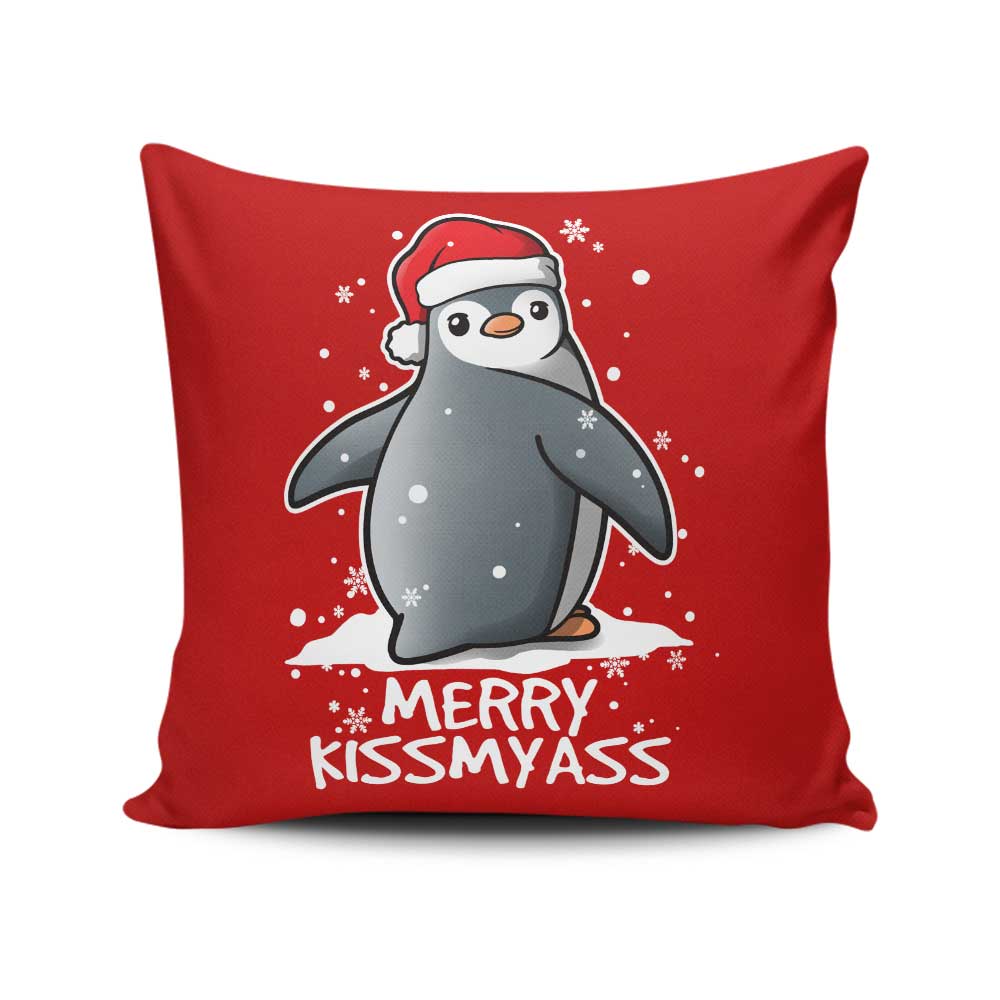 Merry Kiss My Penguin – Throw Pillow