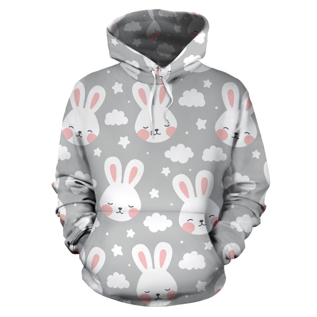 Rabbit Cloud Pattern Men Women Pullover Hoodie