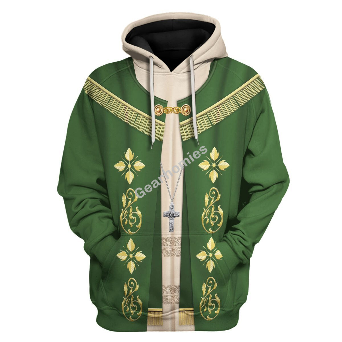 Tracksuit Hoodie Pullover Sweatshirt Pope Francis In Green Choir Dress 3D Apparel