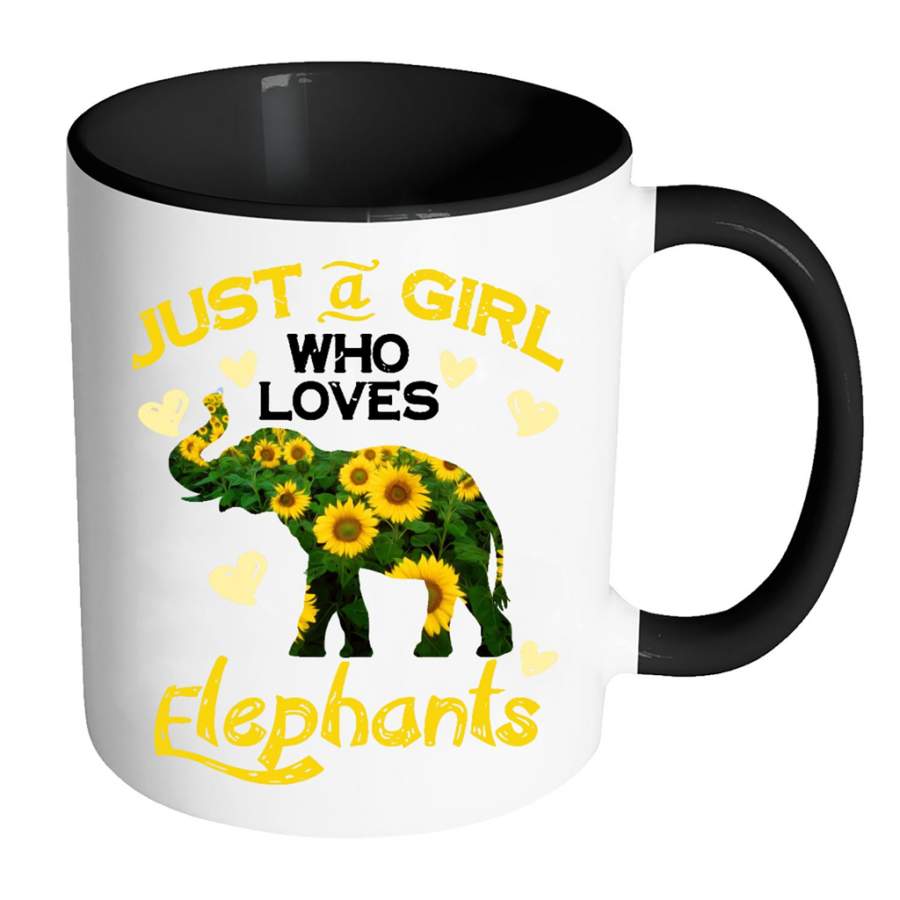 Just A Girl Who Loves Elephants (w) – Full-Wrap Coffee Colors Accent Mug