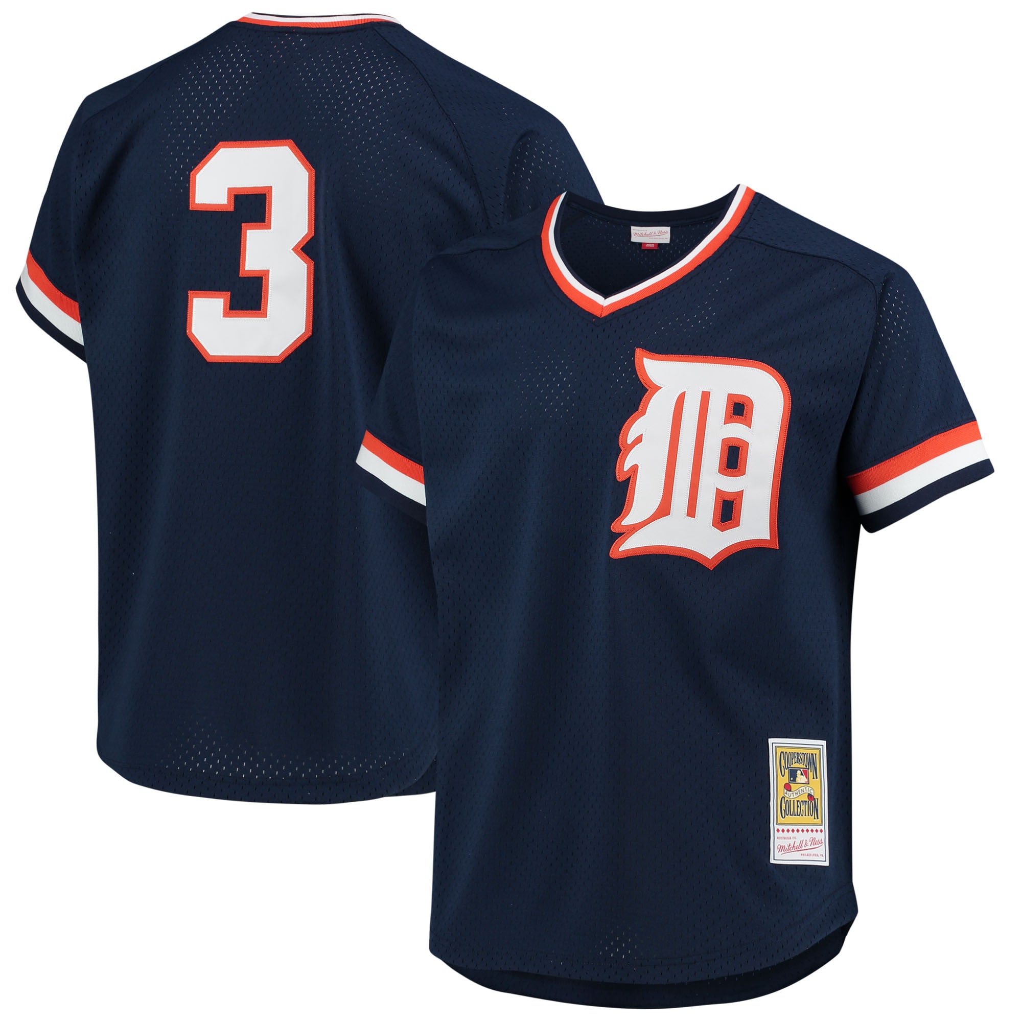 Alan Trammell Detroit Tigers Mitchell & Ness 1984 Authentic Cooperstown Collection Mesh Batting Practice Jersey – Navy