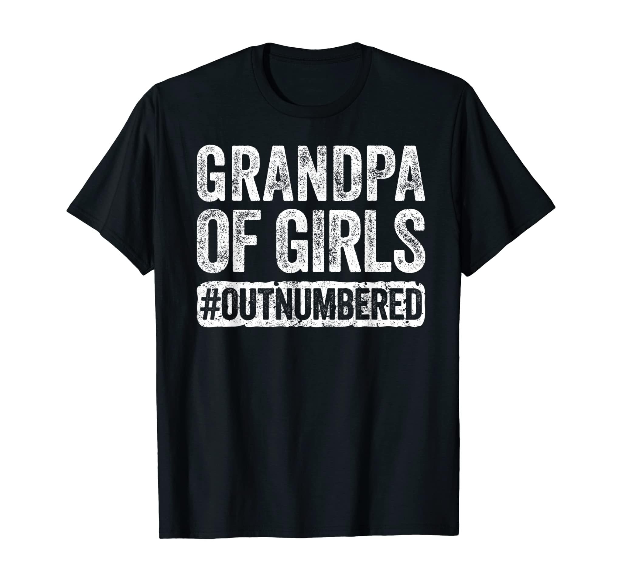 Mens Grandpa Of Girls Outnumbered T-Shirt Father’S Day Gift T-Shirt