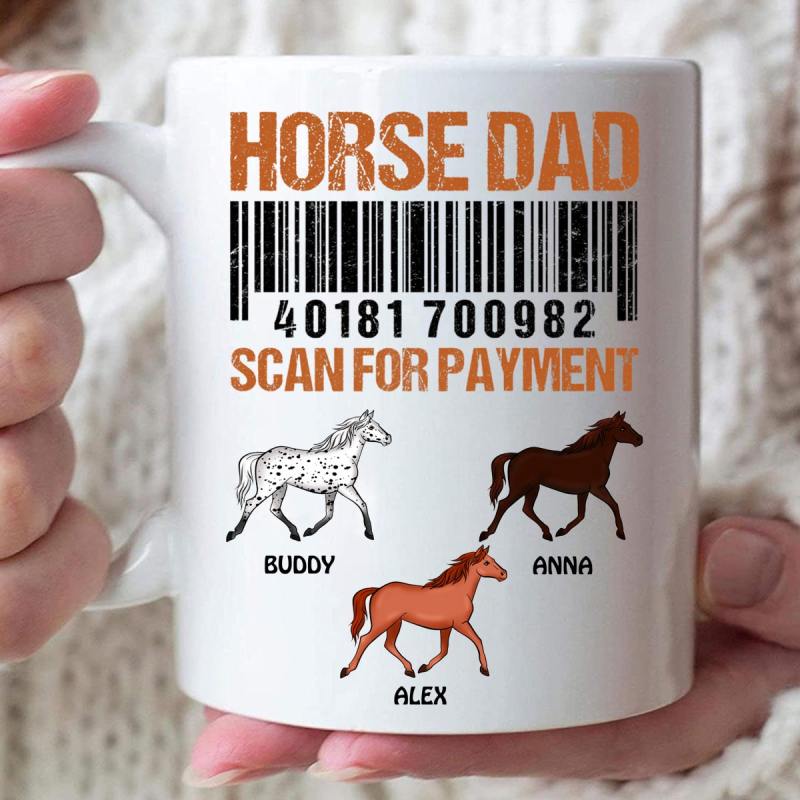 Personalized Horse Dad Scan For Payment Mug