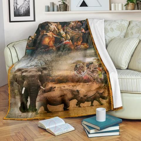 African Animals In Field GS-CL-DT0304 Fleece Blanket