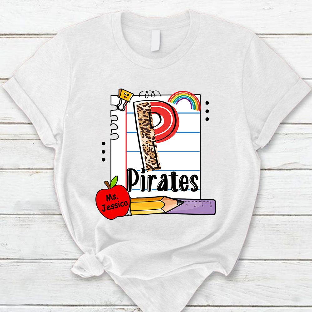 Personalized Pirates School Mascot Lined Paper Shirt Ph99 Pa00