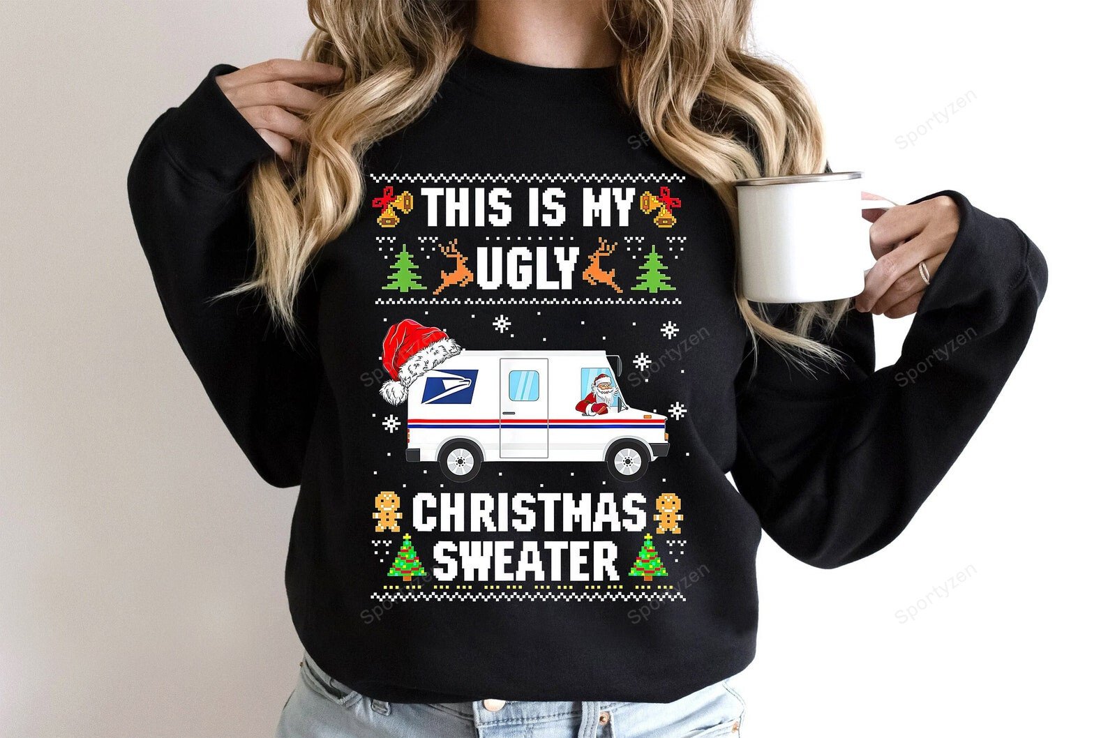 Usps Postal Service Truck This Is My Ugly Sweater Christmas Sweater