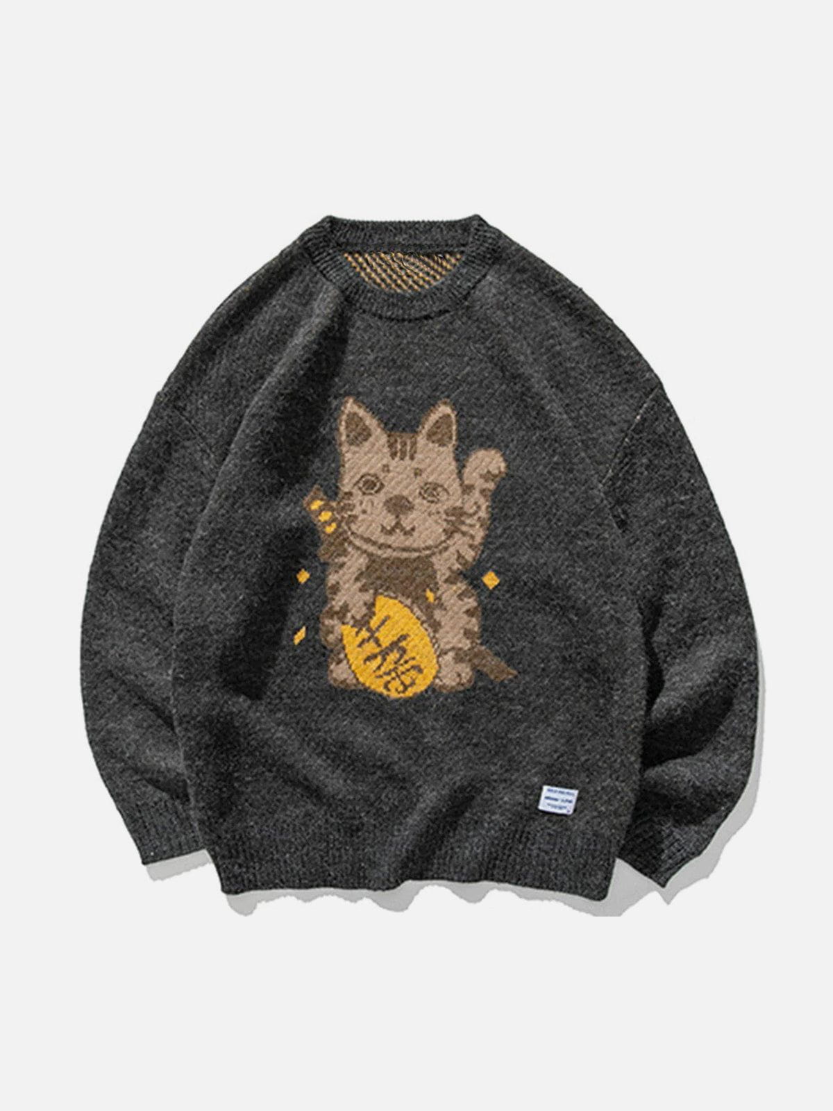 Talishko™ – Lucky Cat Knit Sweater