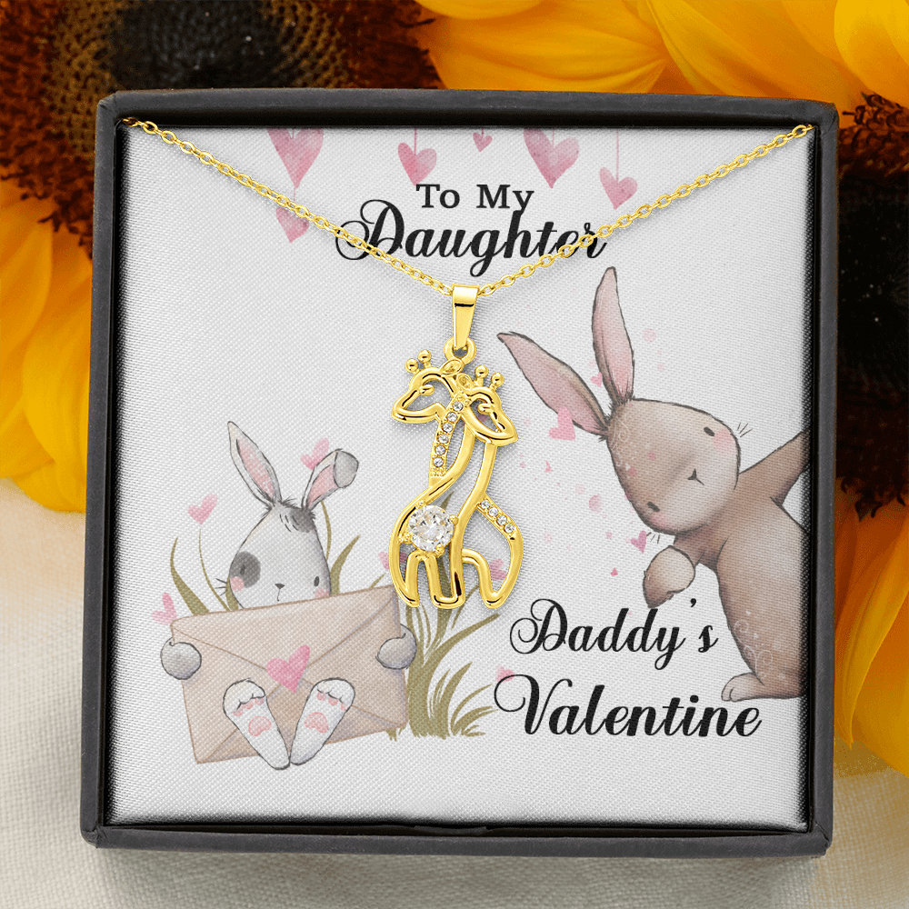 Valentine’S Day Gift For Daughter, Valentine Bunnys, Daddy’S Valentine, Valentine’S Day Jewelry, Valentine’S Day Necklace, Gift For Daughter