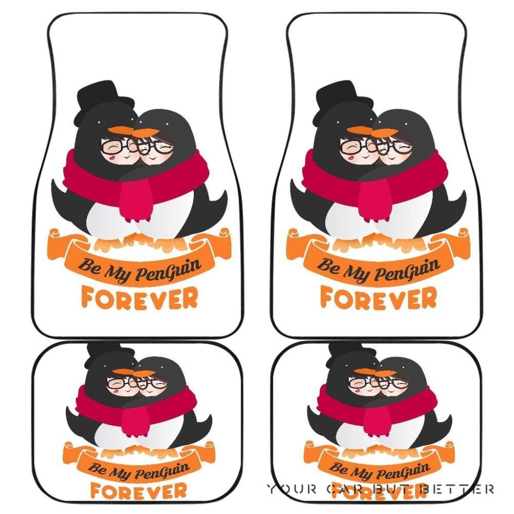 Penguin Couple Car Floor Mats Personalized Car Seat Floor Mat Custom Print