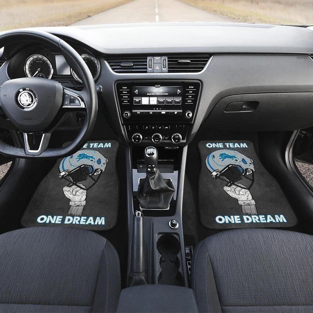 One Team One Dream Detroit Lions Car Floor Mats Personalized Car Seat Floor Mat Custom Print