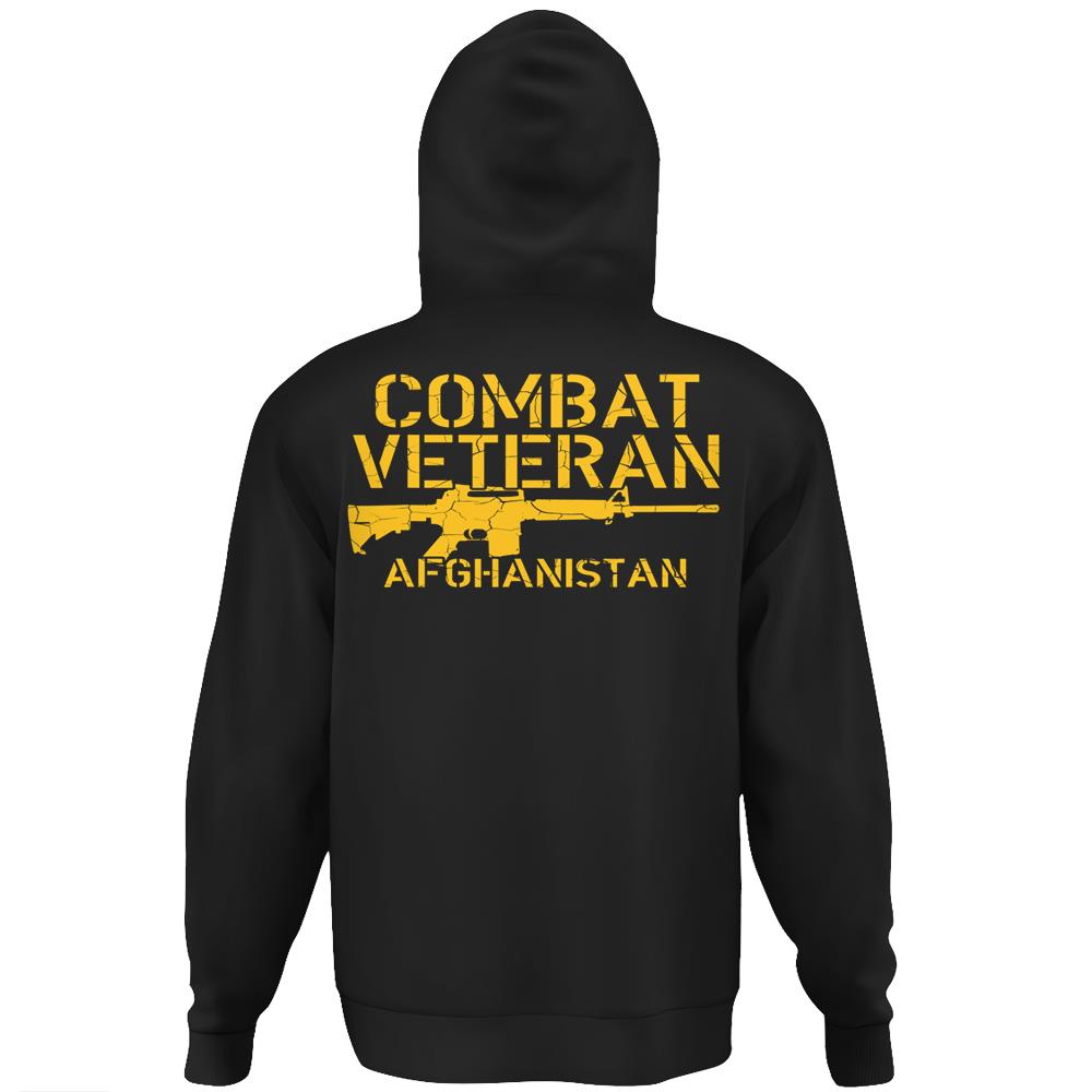 Combat Veteran Afghanistan Hoodie Print On Back