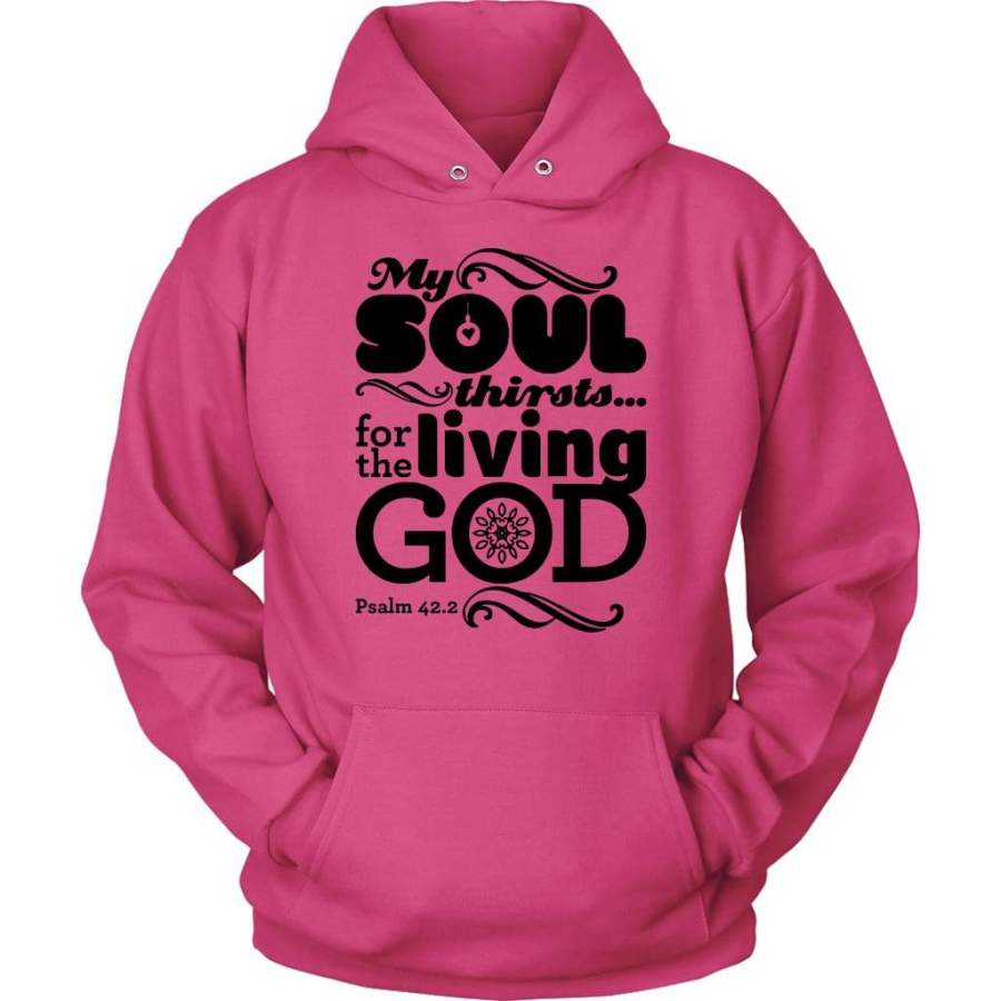 Psalm 42:2 My soul thirsts for the living God hoodie