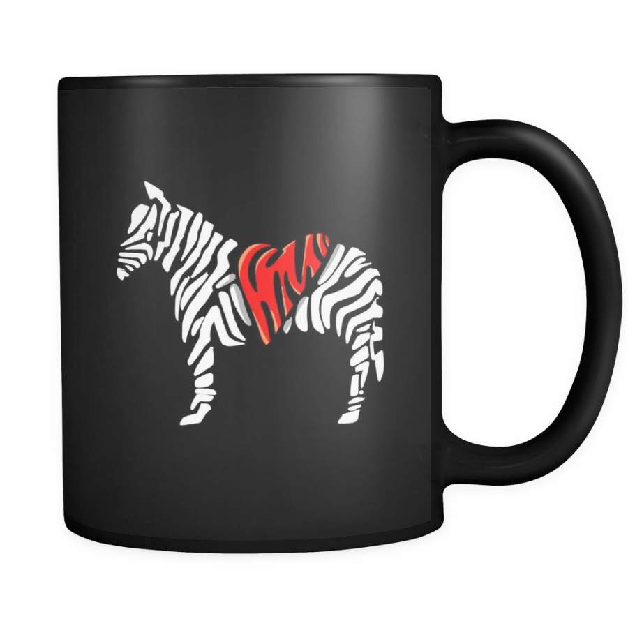 Zebra Print, Love Zebras, Animal Awareness Graphic Black 11oz Mug