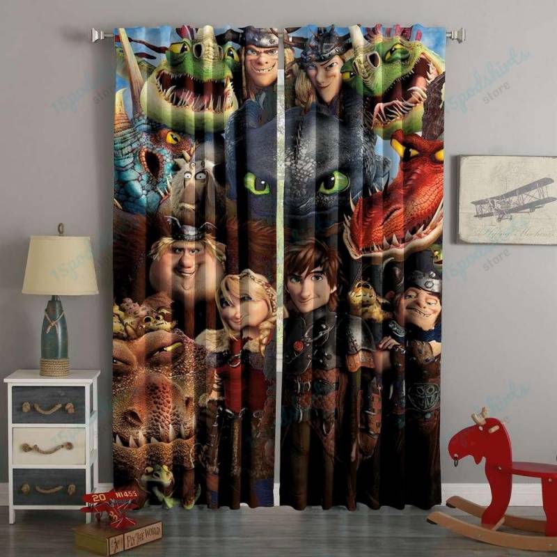 3D Printed How To Train Your Dragon Custom Living Room Curtain