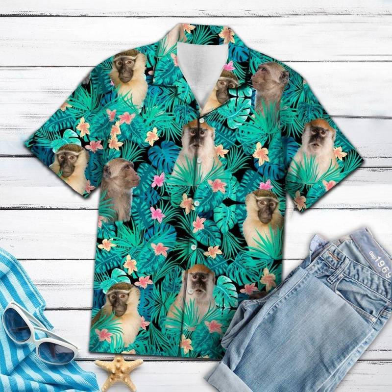 Artsyhomes Monkey Tropical Hawaiian Ha42696