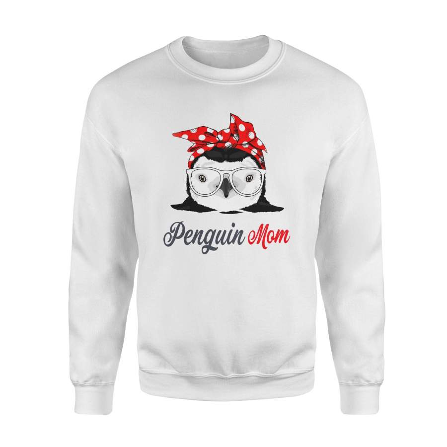 Penguin Mom Bow – Premium Fleece Sweatshirt