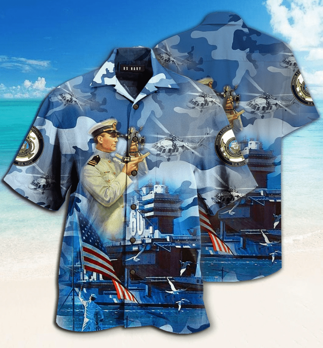 Navy We Own The Sea Hawaii Unisex Aloha Shirts V Ha79700