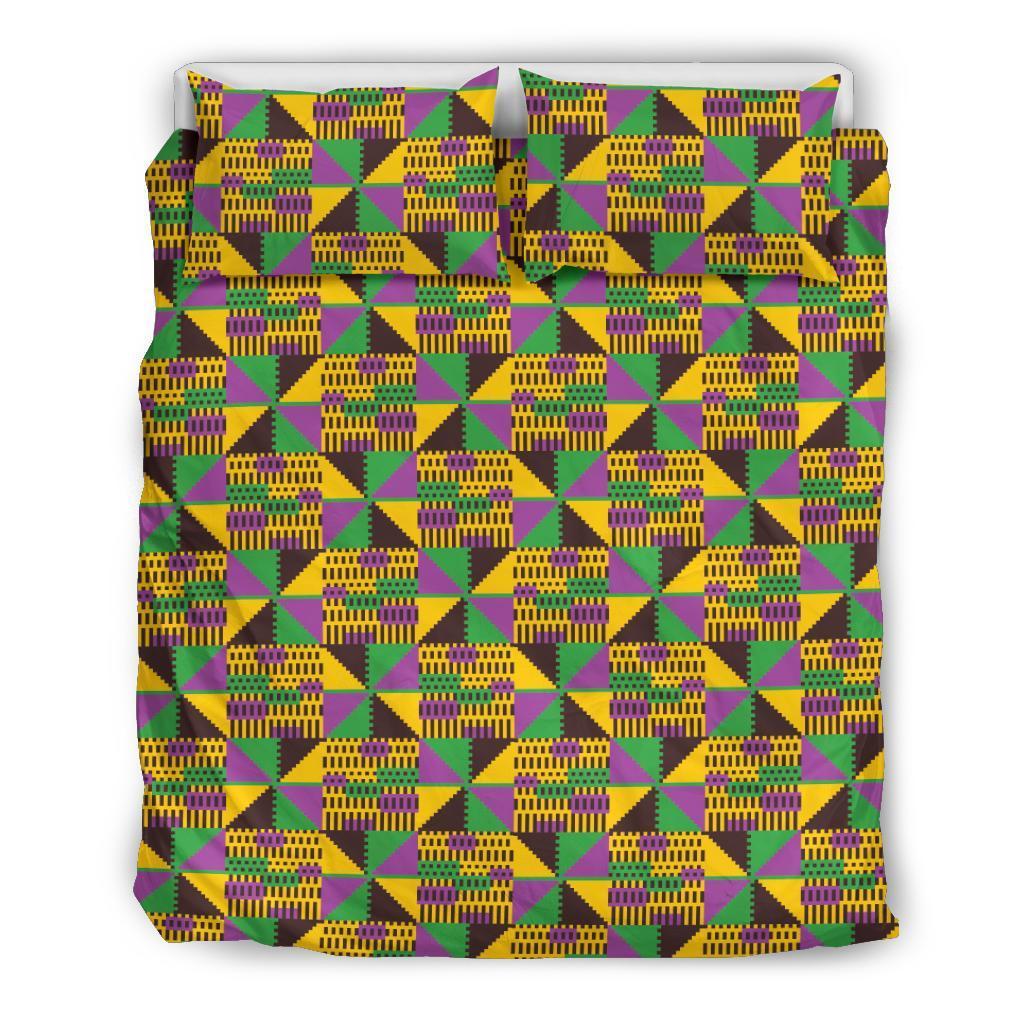 Greek Life Bedding Set – Kente Cloth Violet Ashanti Duvet Cover & Pillow Cases